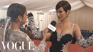 Bella Hadid on Her Jewel-Encrusted Met Gala Dress | Met Gala 2019 With Liza Koshy | Vogue