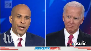 Watch the fiery exchange between Cory Booker and Joe Biden during the fifth Democratic Debate (2019)