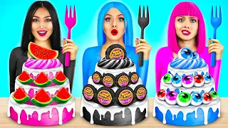 Eating Only 1 Color Candies Challenge | Rainbow Food For 24 Hours by RATATA COOL