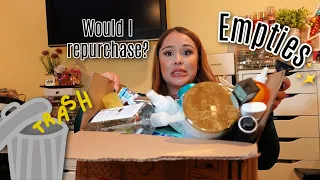 AN ENTIRE YEAR OF EMPTIES 🗑 Would I repurchase?! 👍🏻 👎🏻 BIGGEST Empties EVER| Pt 1