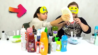 Annemle Gözü Kapalı Slime Challenge ( Hileli ) Oyuncax Tv