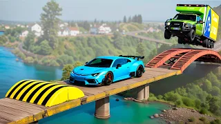 Cars vs Unfinished Roads x Potholes x Speed Bumps x Giant pit ▶️ BeamNG Drive (LONG VIDEO)