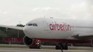 Air Berlin Airbus A330-200 Departing Miami With Nice Engine Sounds [HD] - January 18, 2013