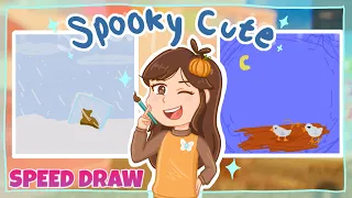 SPEED DRAW but Spooky Cute for Halloween! 🎃 | Art Challenge
