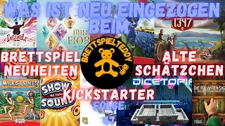 Was ist neu eingezogen beim Brettspiel Teddy? Brettspiel Neuheiten alte Schätze Kickstarter Folge 47