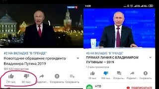 Дизлайки Путина. Новый рекорд.
