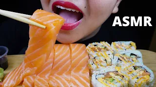 ASMR SALMON SASHIMI + SPICY TUNA SUSHI ROLL | EATING SOUND | NO TALKING MUKBANG | BINGS-ASMR