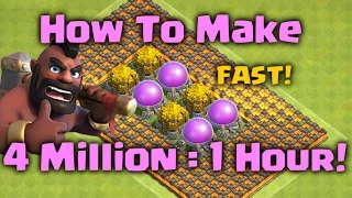 How to Farm 4 Million Loot in 1 Hour!! Clash of Clans - Farming and Attack Strategy Guide