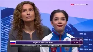 Evgenia Medvedeva - SP Worlds 2016 (EUROSPORT 1)