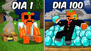 100 DÍAS Pasando de POBRE a MILLONARIO en Minecraft!