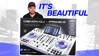 This DJ controller Looks Amazing... Unboxing the Denon DJ Prime 4 - Special Edition White!