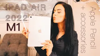 2022 iPad Air 5 2022 in Starlight! | M1 | UNBOXING, SETUP & ACCESSORIES