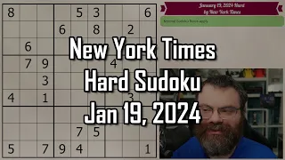 NYT Hard Sudoku Walkthrough | January 19, 2024