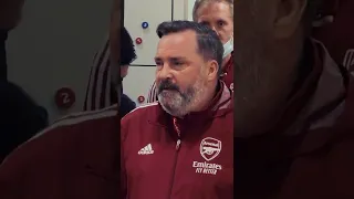 Arsenal's photographer gives a rousing team talk before their 3-1 win over Tottenham last season