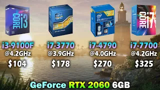 i3 9100F vs i7 3770 vs i7 4790 vs i7 7700 | GeForce RTX 2060 | Tested in 11 Games 1080p 1440p 4K