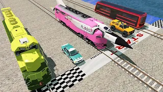 Train Racing Battle Crashes #2 | BeamNG Drive - Dancing Cars