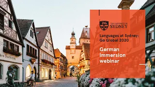 German immersion webinar | Languages at Sydney: Go Global 2020