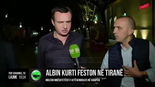 Albin Kurti feston në Tiranë- Mbledh mbështetësit e Vetëvendosjes në Shqipëri