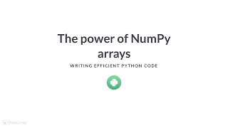 Python Tutorial : The power of NumPy arrays