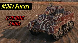World of Tanks - M5A1 Stuart - Fisherman's Bay | 2,2K DMG - 7 Kills | #4