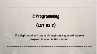 program to reverse the number in c... c language | c programming | let us c | c question & answer