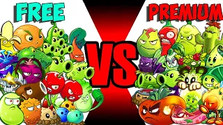 Team FREE vs PREMIUM Plants - Who Will Win? - PvZ 2 v9.6.1 Team Plant VS Team Plant