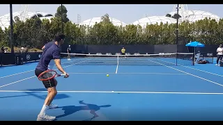 Marin Cilic | Borna Coric practice Aus Open 2020 - Court Level View