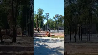 В парке Горького г. Мелитополь #travel  идет строительство спортивной площадки