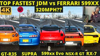 Forza Horizon 4 Top Fastest JDM vs Ferrari 599XX Evo Speed Battle