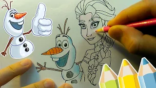 Drawing Frozen Characters / Попробуй нарисовать Эльзу и Олафа / Холодное сердце