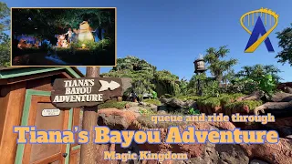 Tiana's Bayou Adventure Queue and Complete Ride Through