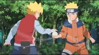 Naruto and Boruto learn to synchronize the Rasengan, Jiraiya save Boruto from Naruto Kyuubi