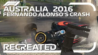 RECREATING FERNANDO ALONSO'S AUSTRALIA 2016 CRASH ON THE F1 2016 GAME