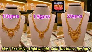 13gms Chandana Brothers Lightweight Gold Necklace Design's Trendy Necklace Design's Sravanamasam