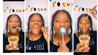 Asmr  jelly straws sticks |emoji challenge 🔥 honey candy