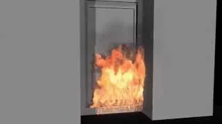 Flame test simulation on the door