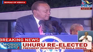 President Kenyatta reaches out to his "older brother" Raila Odinga with a hand of friendship