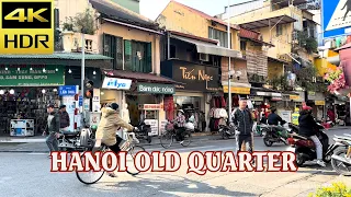 4K HDR | Walking Tour - Hanoi Old Quarter | Vietnam 2024