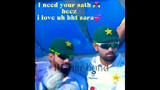 i need ur sath👨‍❤️‍👨becz i love you bht sara💞 #babarazam #shorts #rizwan