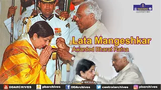 2001 - Lata Mangeshkar Receiving Bharat Ratna Award