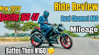 2024 Tvs Apache Rtr 160 4v Dual Channel Abs Ride Review || Mileage || Better Than Pulsar N160 Review