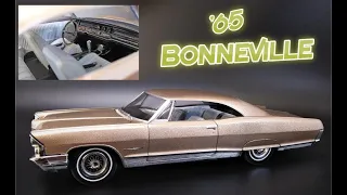 1965 Pontiac Bonneville Sport Coupe 421 V8 3n1 1/25 Scale Model Kit Build Review AMT1260 AMT