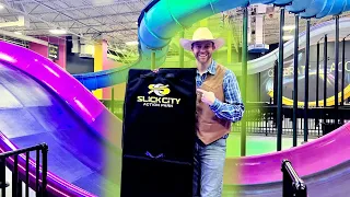 Huge Awesome Indoor Slide Park for Kids | Cowboy Jack at Slick City