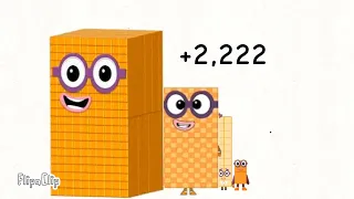 Numberblocks +2 sneeze (plus) to + 222222222 (222) million positive number