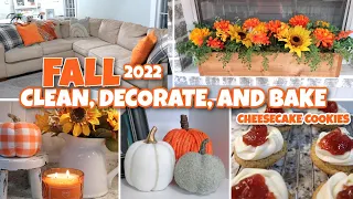 FALL 2022 CLEAN, DECORATE, AND BAKE WITH ME / STRAWBERRY CHEESECAKE COOKIES