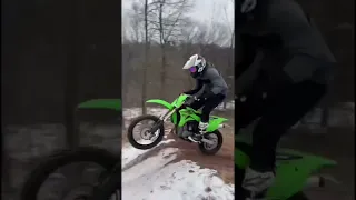 2021 kx85 ripping in the snow!!!!!