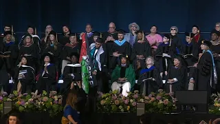 SAIC students protest war in Gaza during graduation ceremony