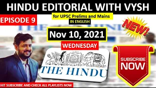BEST Hindu Editorial in English | Hindu EDITORIAL in English | 10th November 2021 | By Vysh | HINDU