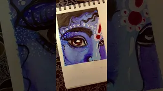 Krishna ji eyes watercolor Drawing ❤️😍 #shorts #youtubeshorts