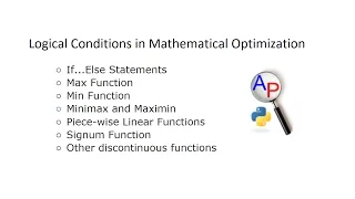 Logical Conditions in Mathematical Optimization